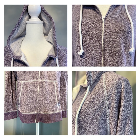 PURPLE ZIP HOODIE! Juniors XXL Long Sleeve French Terry; PIMATEE by PIMA APPAREL - Picture 7 of 11